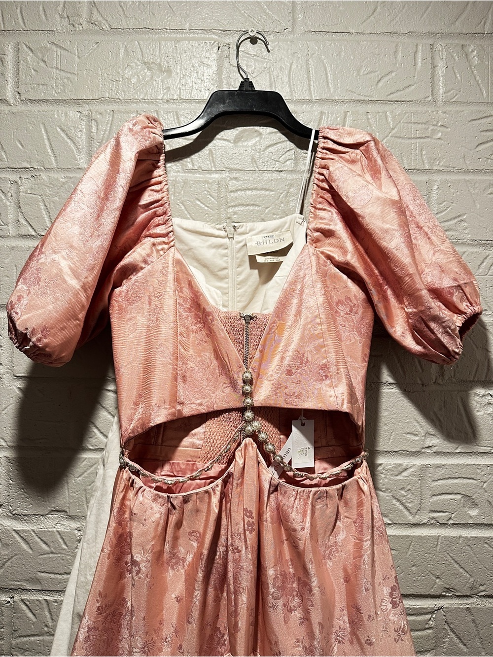 NWT V.Chapman The Emma Dress in Light Pink Windsor Brocade Size 4 - Picture 6 of 16
